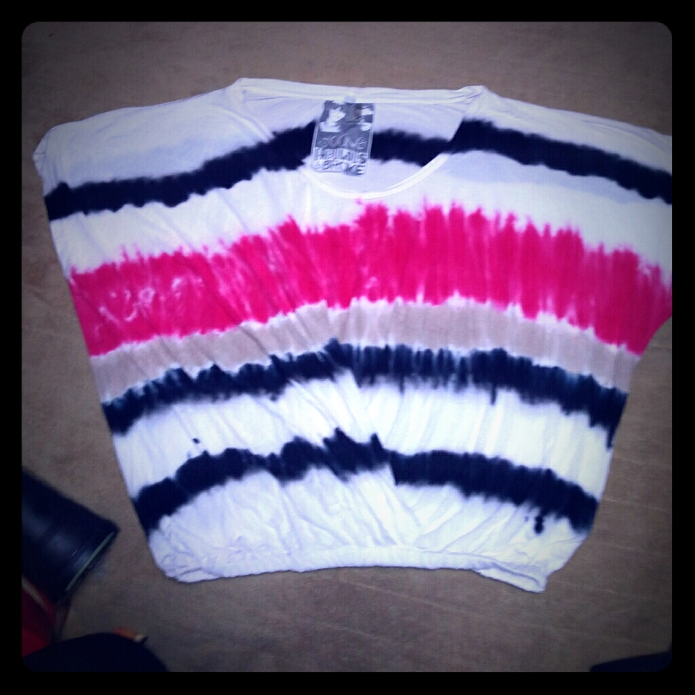 Young Fabulous and Broke Pink Tie-dyed Blouse